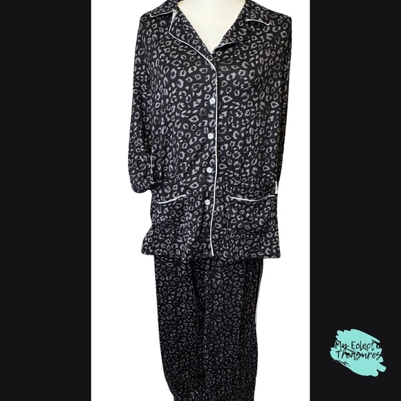 Nine West Leopard Print Pajama Set Large - Picture 1 of 15